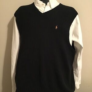 😎#44, Polo Ralph Lauren, new condition, black, large, see photos, heavy cotton